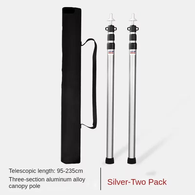 2.3M Adjustable Tent Support Rod Beach Shelter Tarp Awning Pole Aluminum Alloy Tent Pole Accessories For Camping Tent