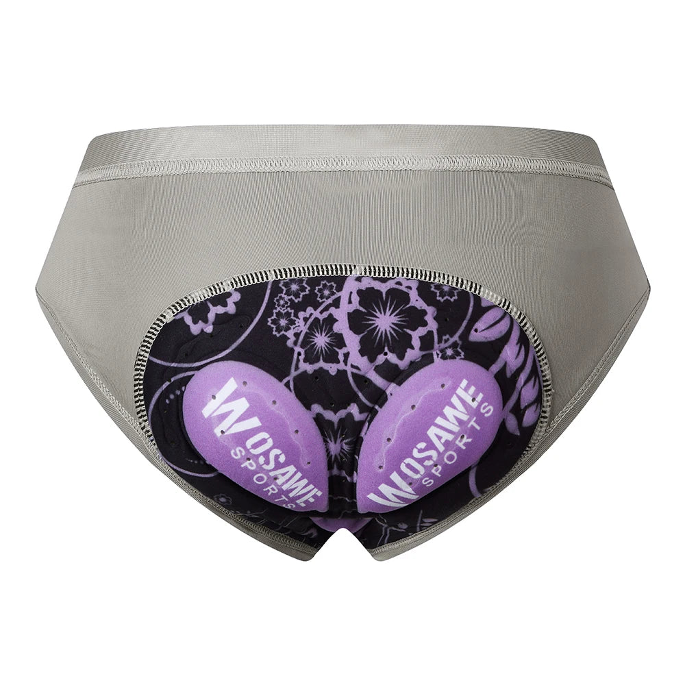 WOSAWE Women Cycling Underwear 3D Padded Shockproof Mountain MTB Bicycle Shorts Riding Bike Sport Underwear Tights Shorts