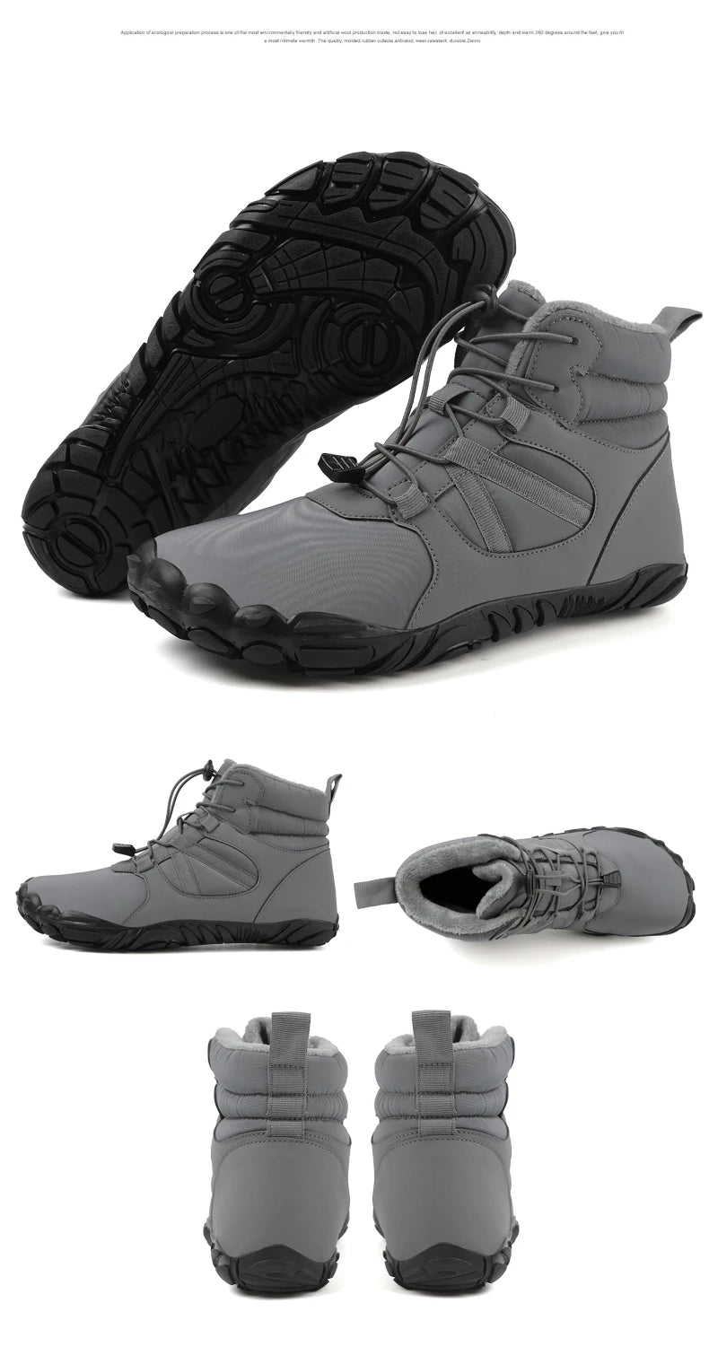 Men Women Waterproof Winter Boots Snow Barefoot Casual Shoes Outdoor Warm Work Shoes Ankle Shoes for Trekking Climbing Hiking
