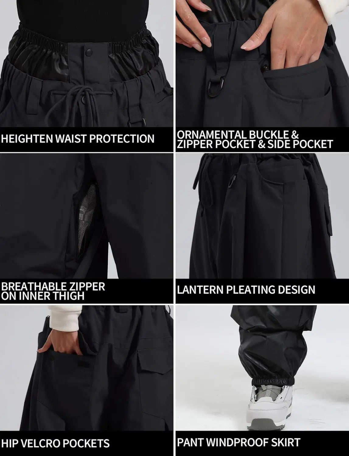GSOU SNOW Plus Size Winter Ski Trousers Super Baggy Men Snowboard Clothes Women Snow Pants Outdoor Sports Winterproof Breathable