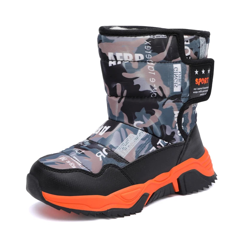 New Cute Winter Girl's Nonslip Snow Boots Kids Mountaineering Skiing Warm Felt Boots School Outdoor Activities Eur Size 31-39