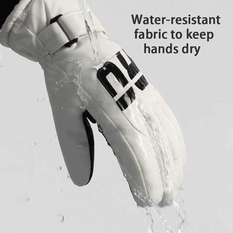 Waterproof ski gloves for women, warm and windproof for men, with added insulation and thickness. Suitable for cycling, outdoor