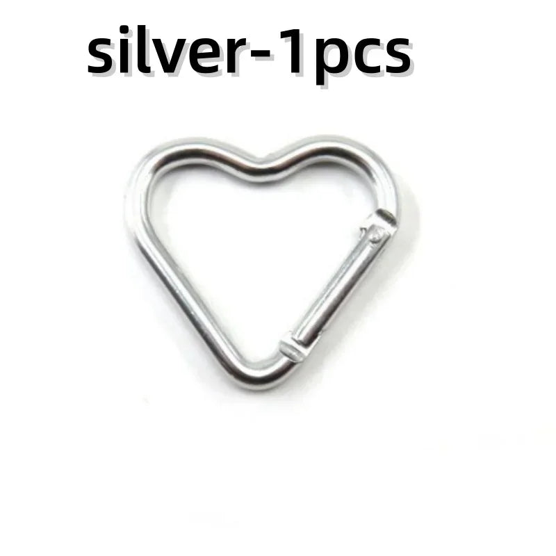 Outdoor Carabiner Heart Shape Keychain Clip Aluminum Alloy Rings Climbing Clips Spring Snap Hook Carabiner Durable