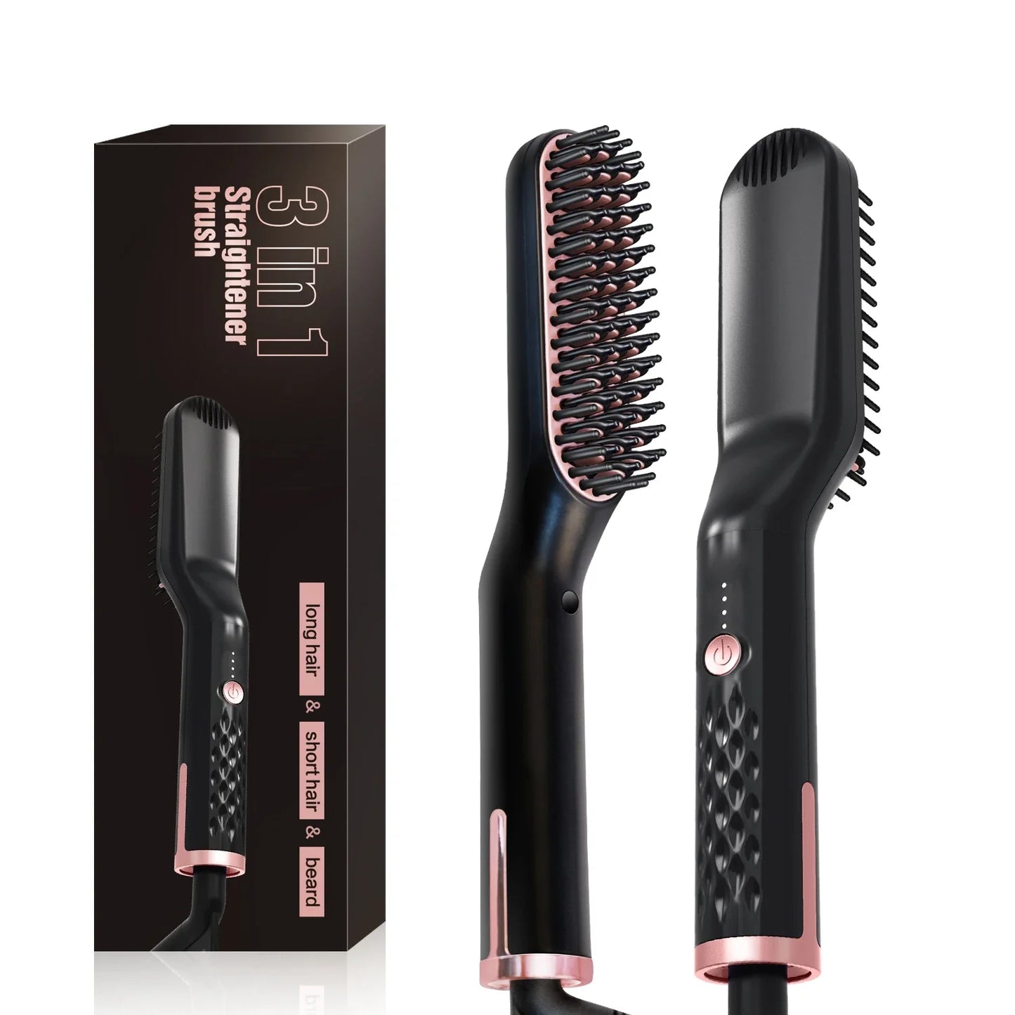 Men's Electric Beard Straightener Negative Ion Hair Straightening Brush Hair Straightener Wet & Dry Quick Styler