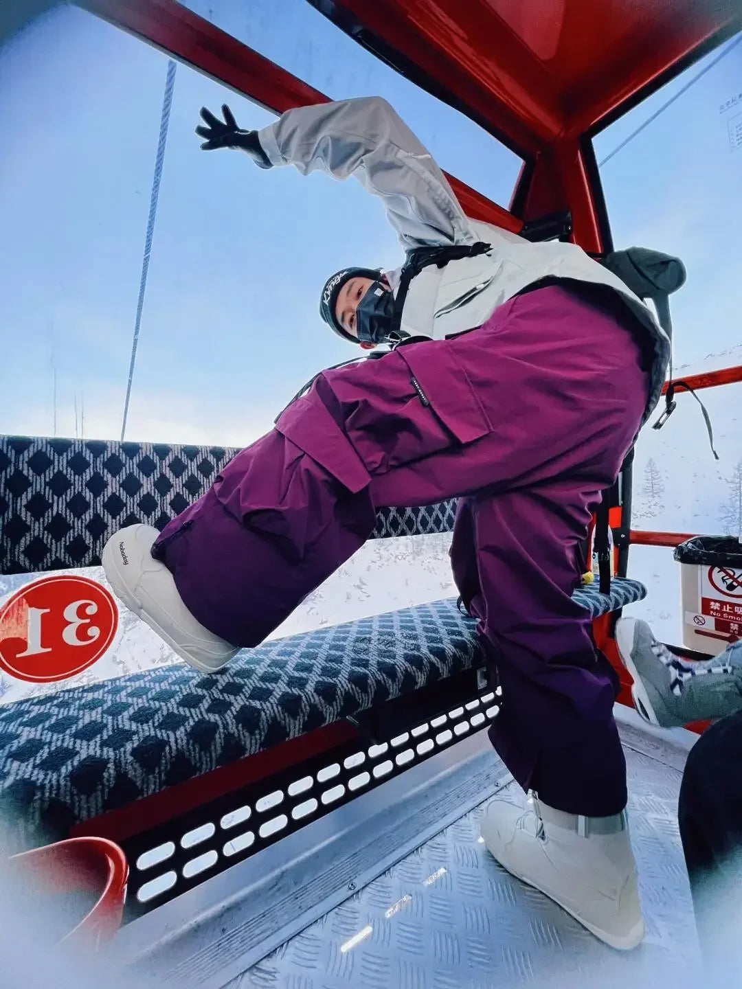 Warm Thickened Ski Pants for Women and Men Violet Skiing Trousers Waterproof American Style Snowboarding Pants