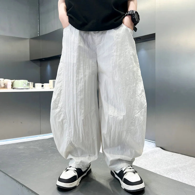 New Boys Pants With Side Pockets Teen Boys Utility Pants Teen Harem Trousers Toddler Bite-Proof Hiking Mosquito Pants Age 4-14Y
