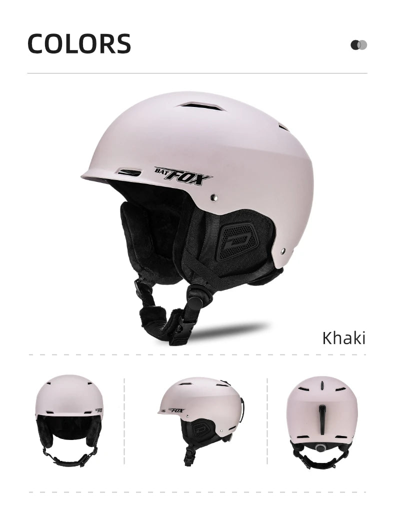 BATFOX New Unisex Ski Helmet Certificate Half-covered Anti-impact Skiing Helmet For Adult and Kids Snow Safety Snowboard Helmet