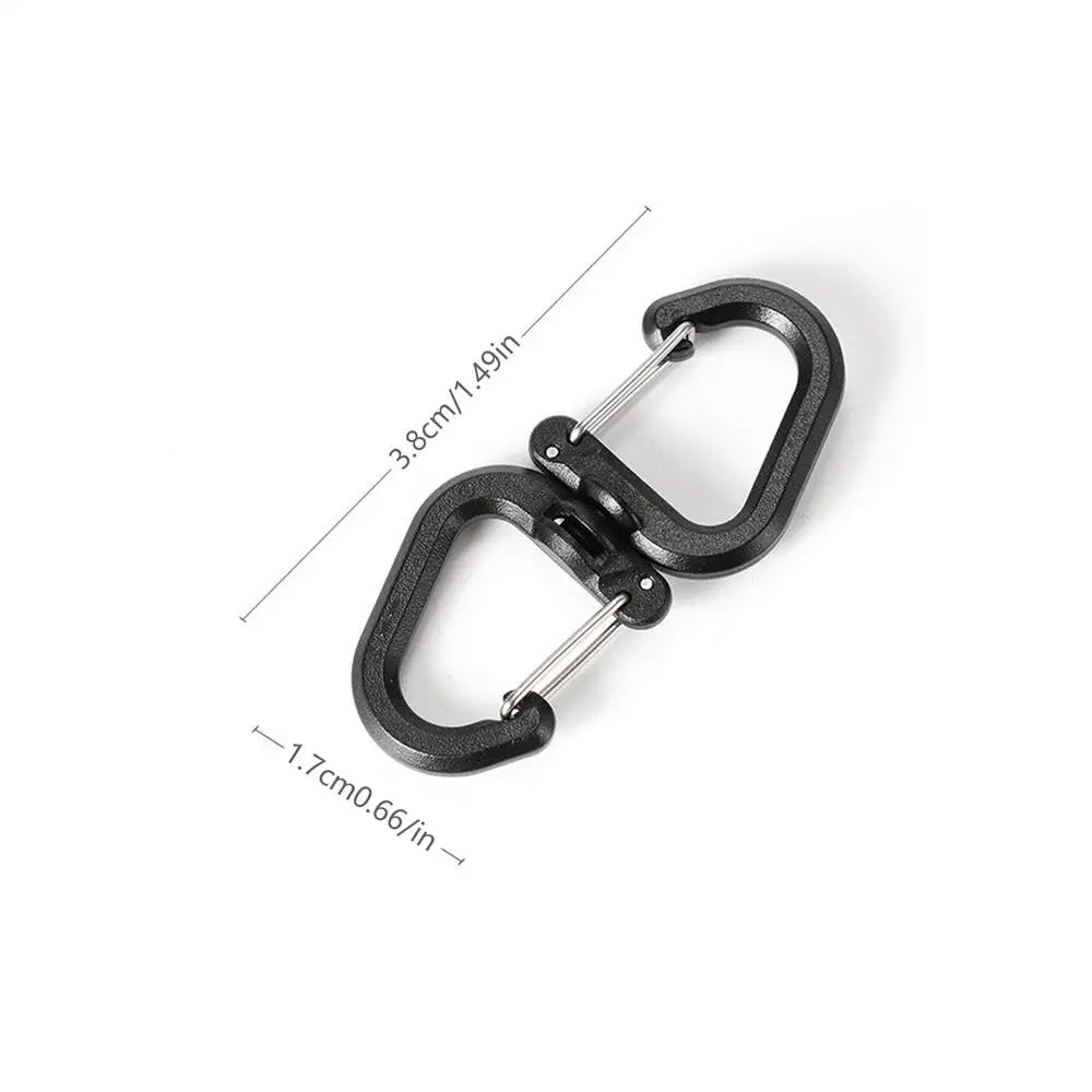 Double Clip Carabiner Outdoor Hook Clip Multi-Use Outdoor S Chain Hooks Portable Backpack Locking Hooks With 360 Degree Swivel