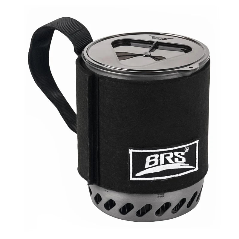 BRS 61 Camping Integrated Heat Collecting Pot Burner Ultralight Portable Hiking Furnace Outdoor Cooking Backpacking Stove System