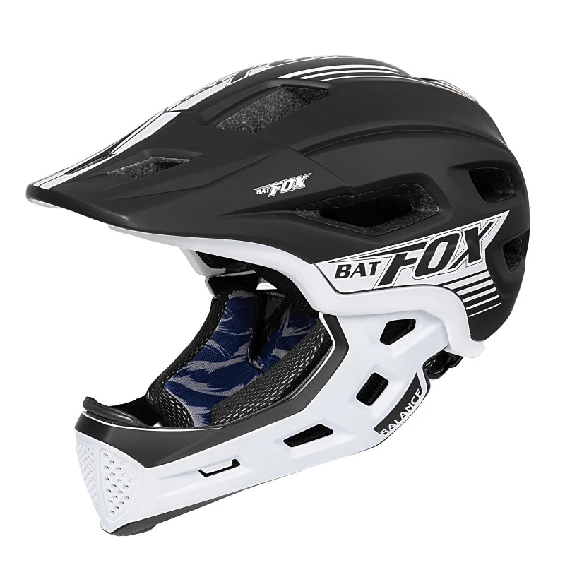 BATFOX Kids Full Face bike helmet Detachable Downhill Children Cycling Motorcycle Skateboard Sports Racing Racing Bicycle helmet