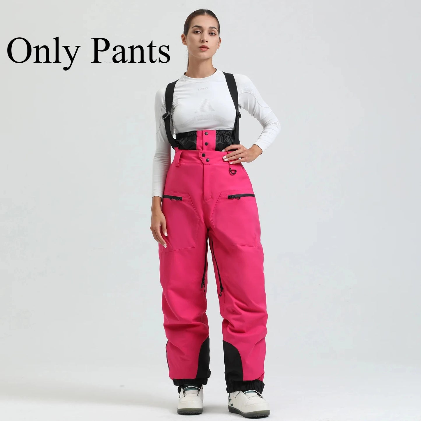 New Unisex Ski Pants Women Windproof Waterproof Snow Strides Warm Breathable Thickened Winter Outdoor Snowboarding Trousers