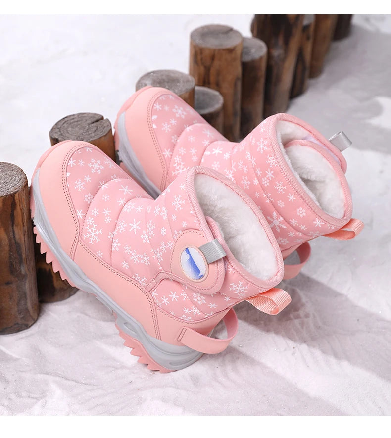 Hot Sell Girls Boots Children Snow Boots For Boys Fashion Sneakers Winter Kids Warm Snow Boots Sport Fashion Leather Shoes