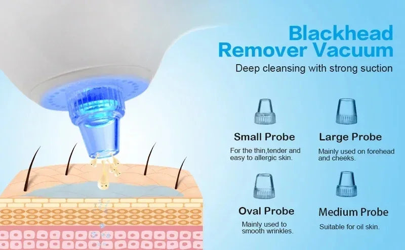 5 in 1 Electric Facial Cleansing Brush Blackhead Remover Pore Vacuum Cleaner Deep Cleaning Face Care Black Head Removal Machine