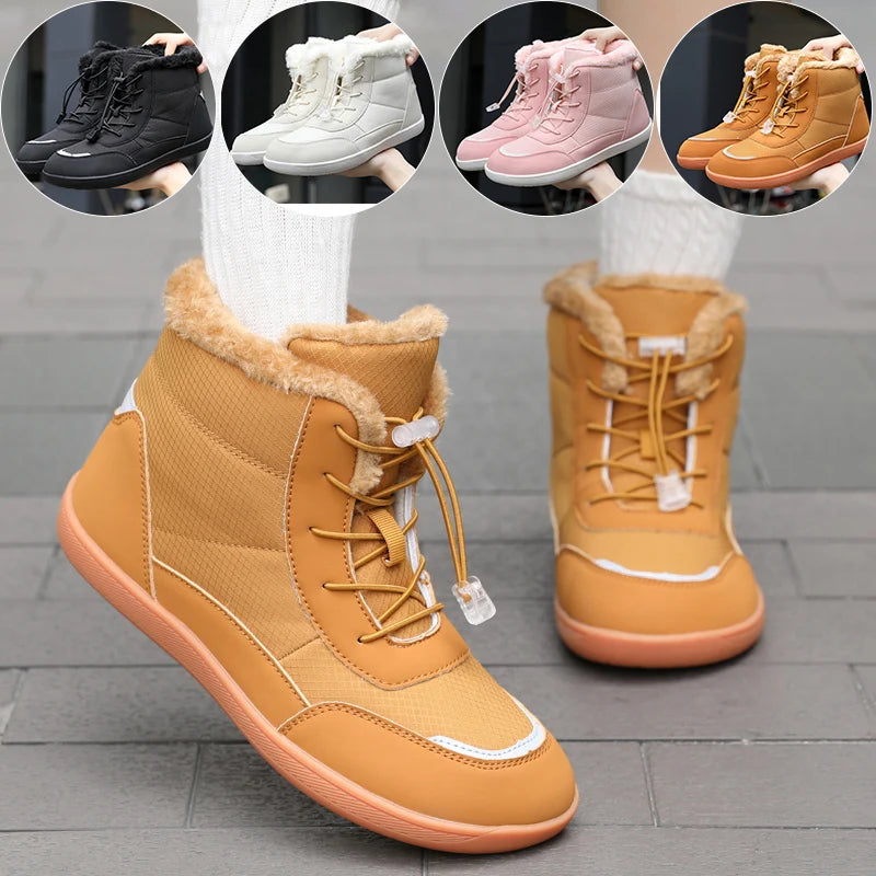 Clearance_2024 women's barefoot snow boots warm snow boots outdoor hiking shoes winter fur ankle boots women's boot Barefoot Ank
