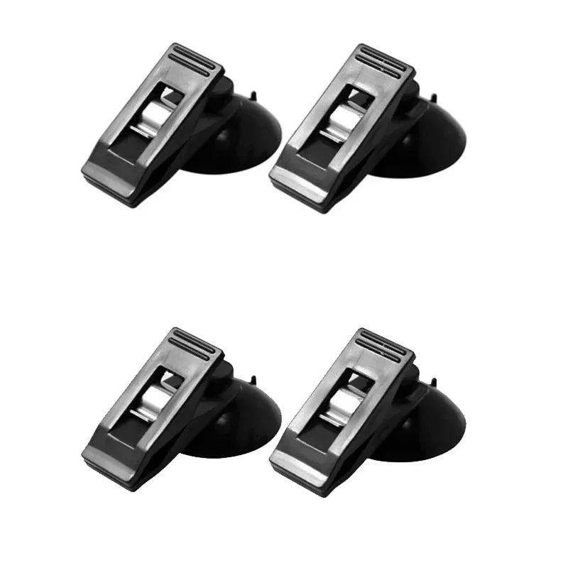 1-2 Pair Car Interior Window Clip Mount Black Suction Cap Clip Plastic Sucker Removable Holder For Sunshade Curtain Towel Ticket