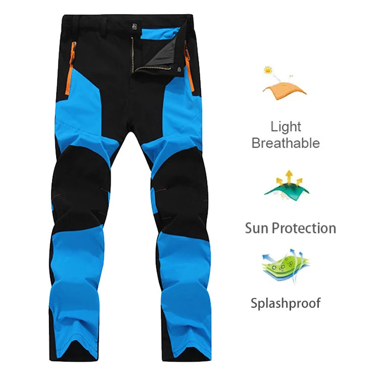 Men's UV Resistant Hiking Pants TRVLWEGO - Quick Dry Summer Camping Trousers Water Splash Prevention