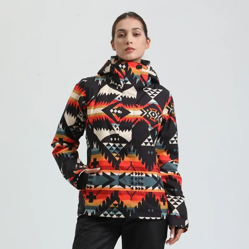 Skiing Hoodie Jacket Outdoor Warm Ski Coats Windproof Waterproof Ski Tops Women Sports Snowboard Jacket Winter New Snow Clothing