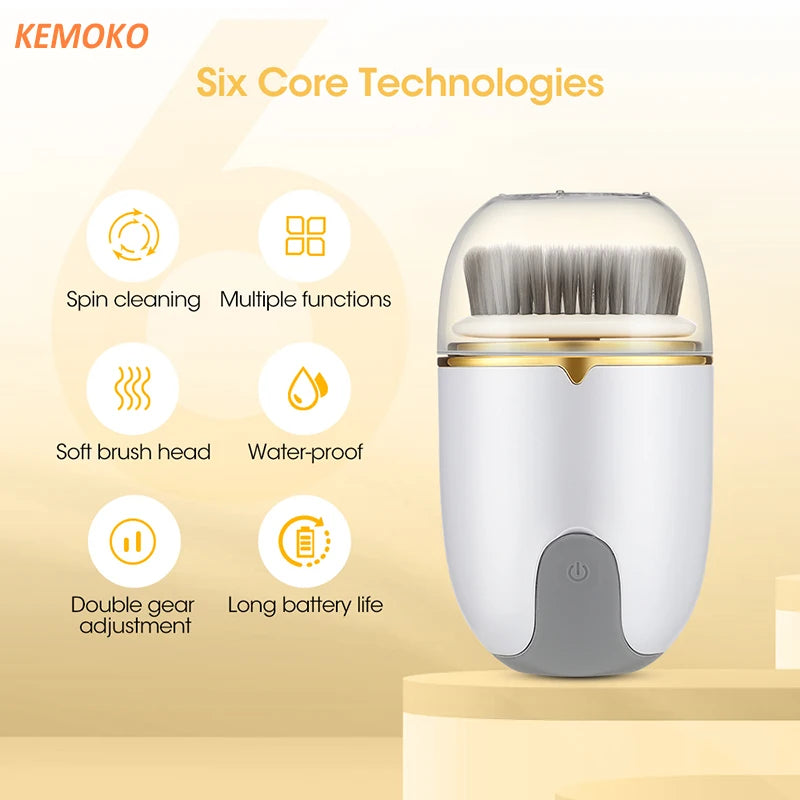 3 IN 1 Ultrasonic Facial Cleaner Pore Face Electric Face Cleansing Brush Skin Care Massager Blackhead Remover Facial Clean Brush