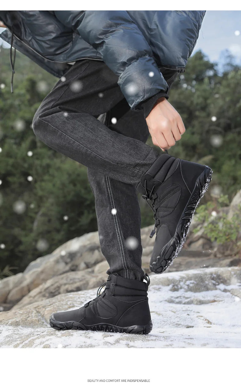 Men Women Waterproof Winter Boots Snow Barefoot Casual Shoes Outdoor Warm Work Shoes Ankle Shoes for Trekking Climbing Hiking
