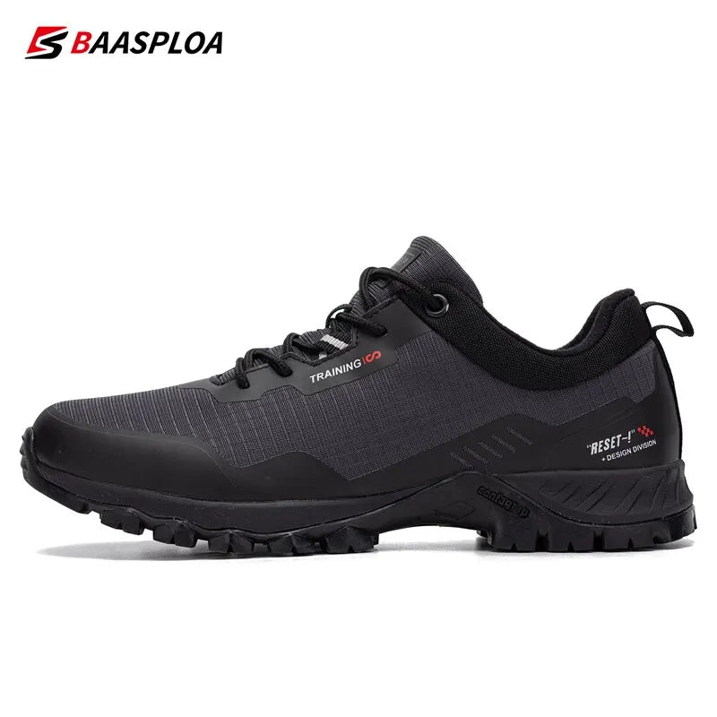 Men's Waterproof Hiking Boots Baasploa - Anti-Skid Above Ankle Travel Shoes Bamboo Fiber