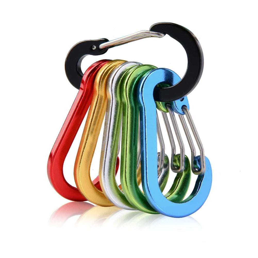 6/12pcs Outdoor Camping Multi Tool Mountaineering Buckle Steel Small Carabiner Clips Fishing Climbing Acessories Dropshipping