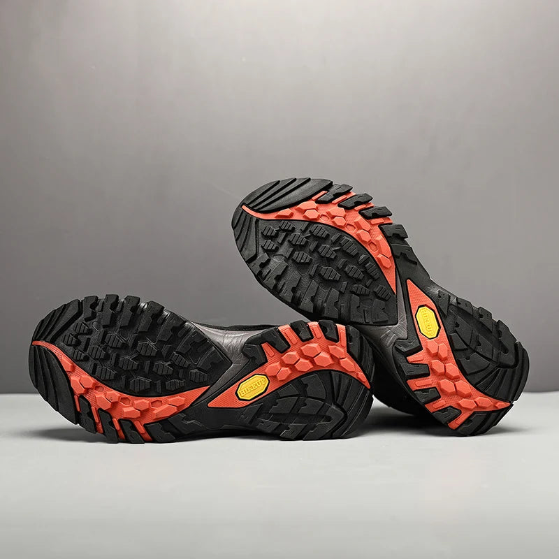 HIKEUP High-Top Men Hiking Boot Winter Outdoor Shoes Lace-Up Non-slip Sports Casual Trekking Boots Man Suede Warm Shoes