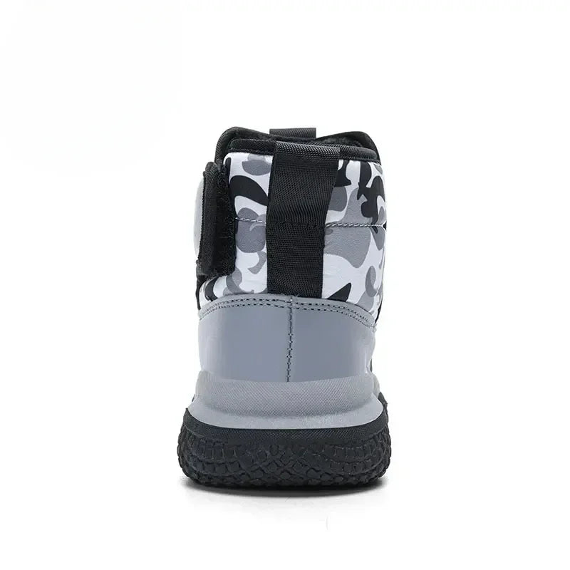 Winter Children Snow Warm Boots Fur Shoes Boys Sneaker Rubber Hiking Shoe Fashion Children Shoes Waterproof Leather Boots Kids