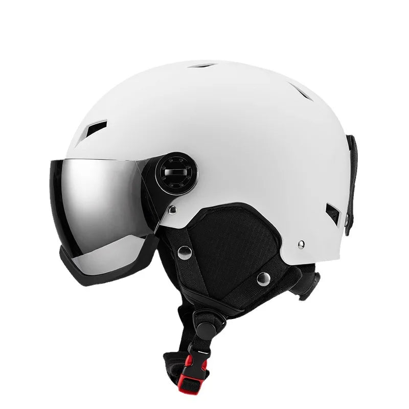 New Adult Protective Ski Helmet, Outdoor Sports Anti Fall Snow Helmet With Snow Goggles Single And Double Board Warm Ski Helmet