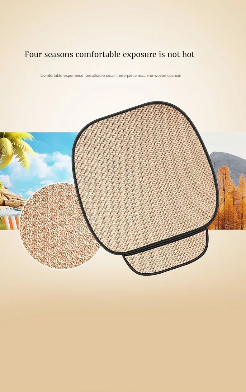 Summer Cool Car Seat Cover Cool Breathable Fabric Car Front Seat Cushion/Rear Seat Cushion/Three -piece