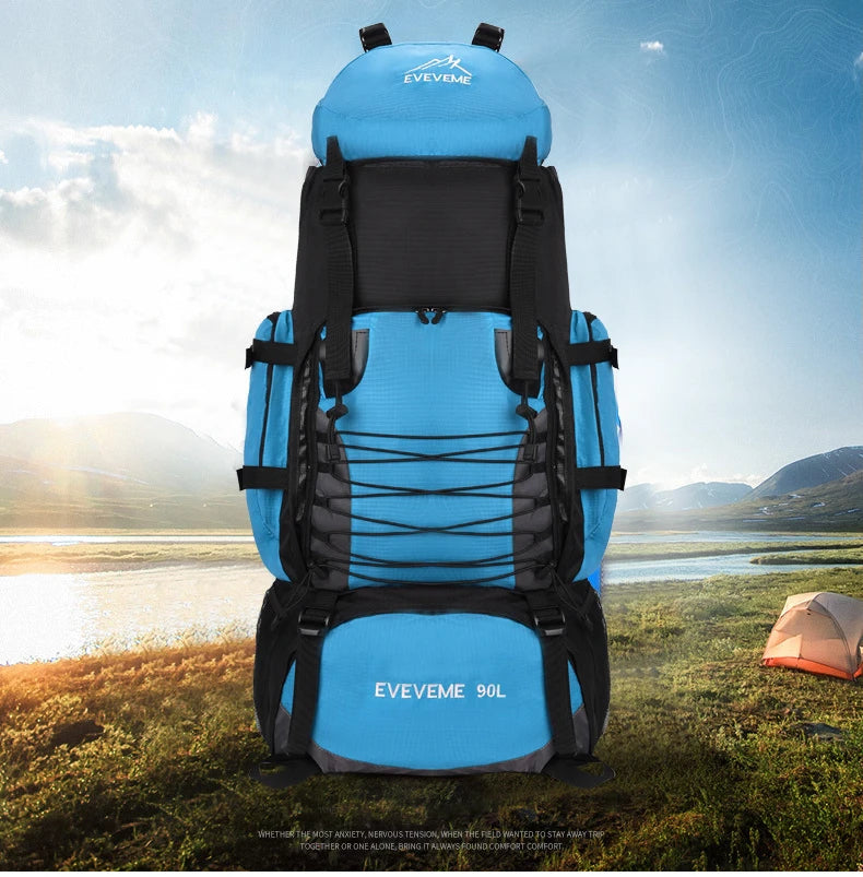 90L Large Capacity Travel Backpack Men Women Camping Hiking Climbing Mountaineering Bags Outdoor Sports Shoulder Rucksack