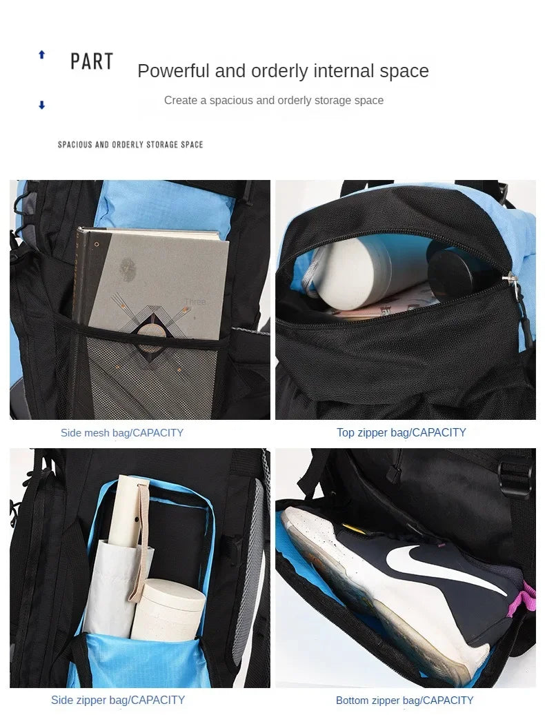 90L Large Capacity Travel Backpack Men Women Camping Hiking Climbing Mountaineering Bags Outdoor Sports Shoulder Rucksack