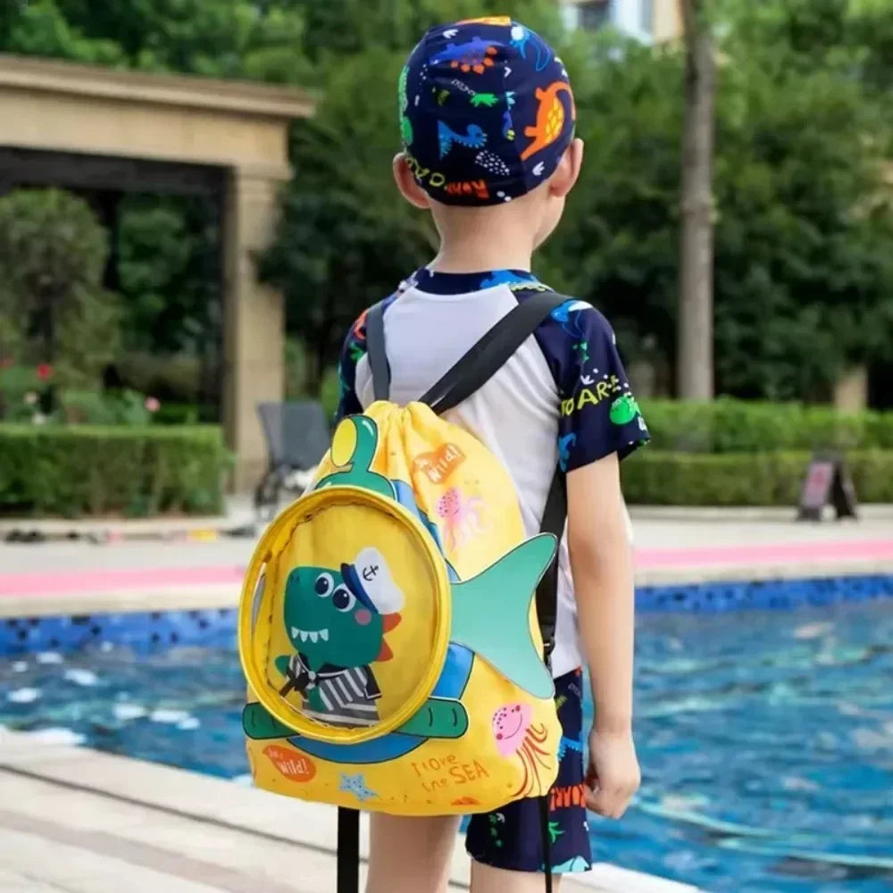 Swimming Bag Kids Waterproof Storage Shoulder Packs Hand Wet Dry Separation Bag Large Capacity Pouch Summer Swimming Backpack