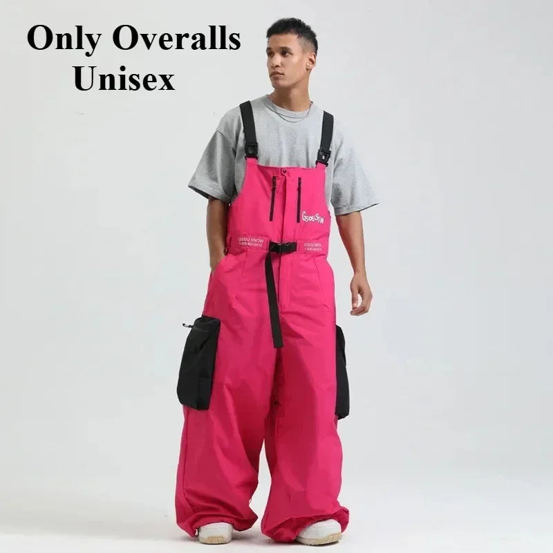 2025 New Loose Skiing Pants Outdoor Windproof Waterproof Woman Ski Overalls Men Winter Snowboard Sports Clothes Couple Snow Pant