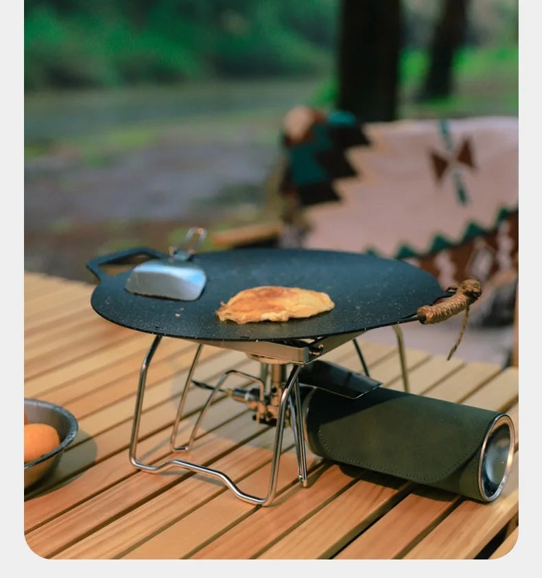 Outdoor Stainless Steel Stove Holder Camping Portable Folding Mini Barbecue Rack Pot Holder Baking Tray Holder