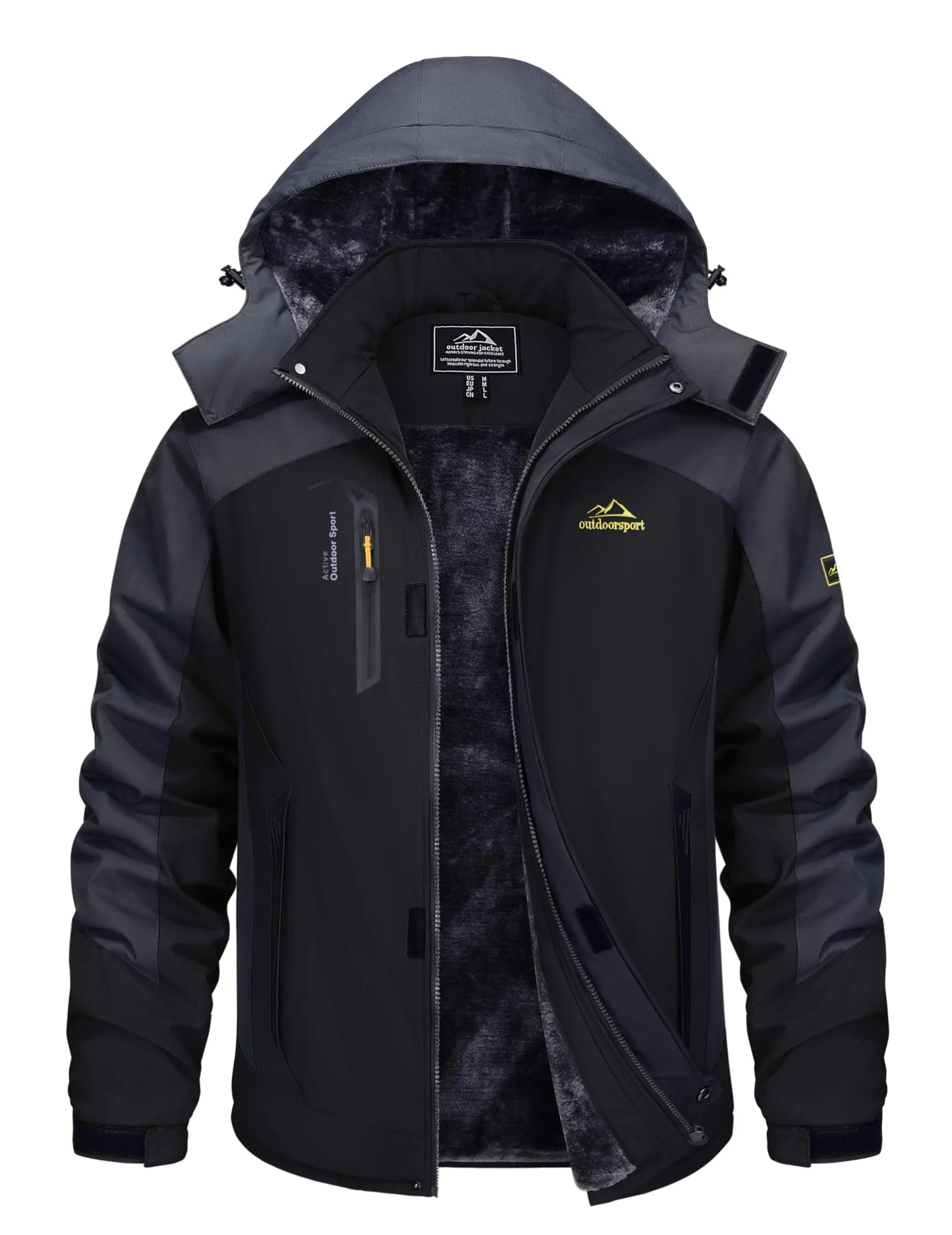 TACVASEN Winter Thicken Ski Snowboard Jacket Mens Fleece Waterproof Hiking Jackets Outdoor Mountain Trekking Windbreaker Parka