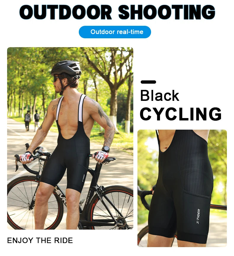X-TIGER Pro Men's Cycling Bib Shorts Bretelle Professional Cyclist MTB Road Tights Bicycle Clothing For Long Distance Riding