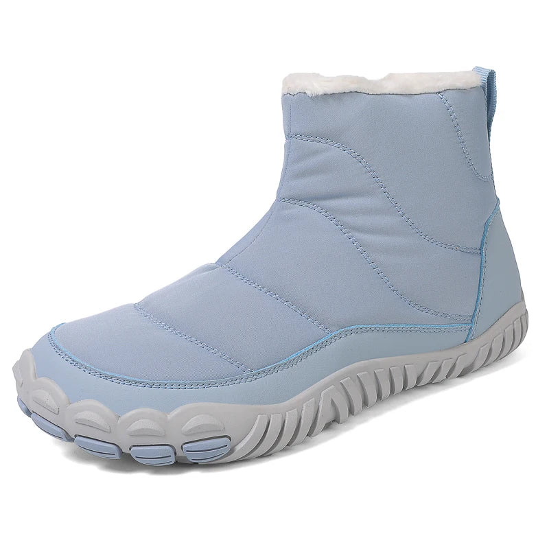 Women/Men Barefoot Snow Boots Warm Fur Shoes Non Slip Minimalist Ankle Boots Thermal Plush Shoes Comfortable for Hiking Walking
