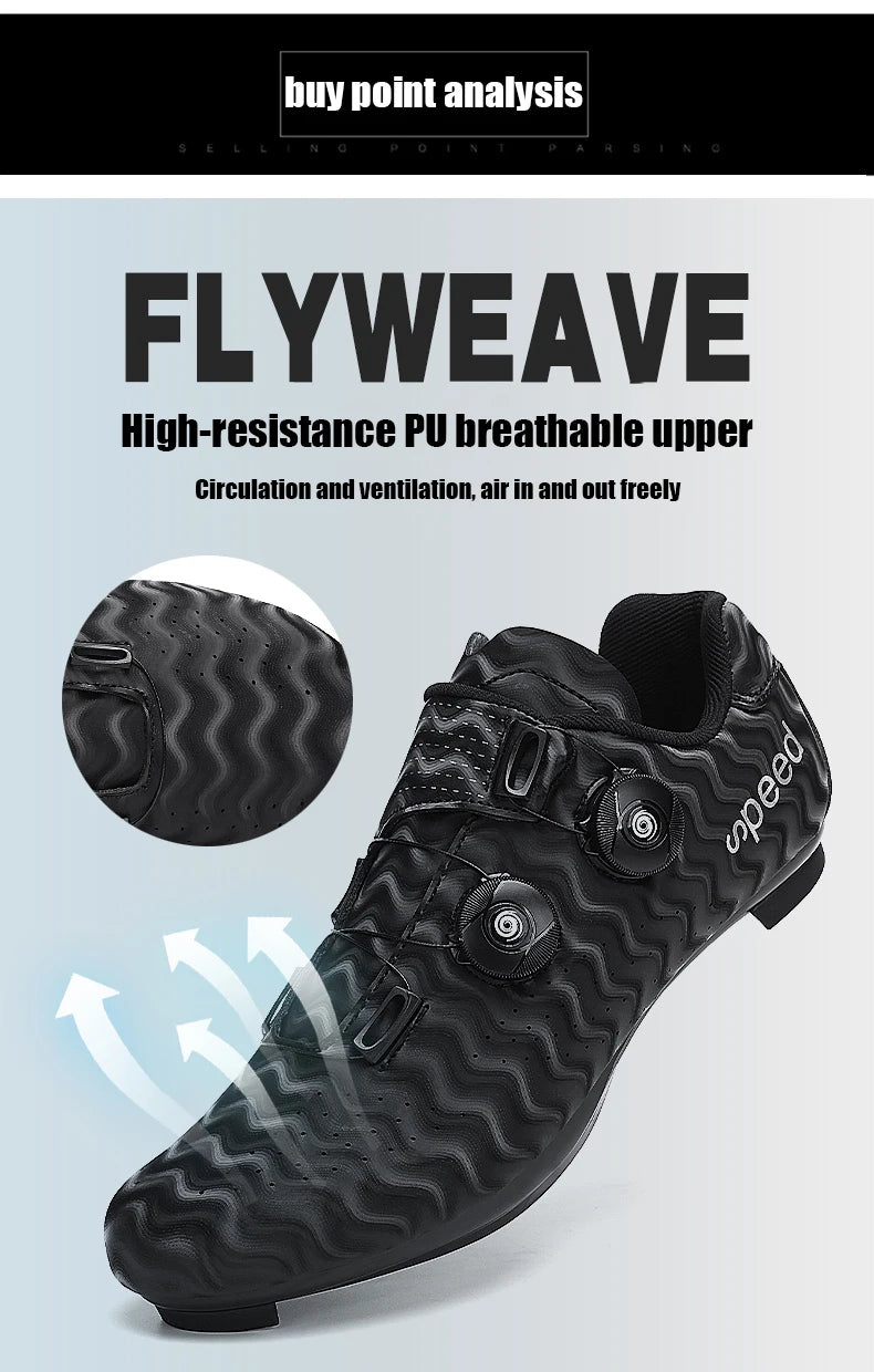 Professional Men Cycling Shoes Breathable Hard-Soled Booster Road Cycling Lock Shoes Women SPD Road Cycling Competition Shoes