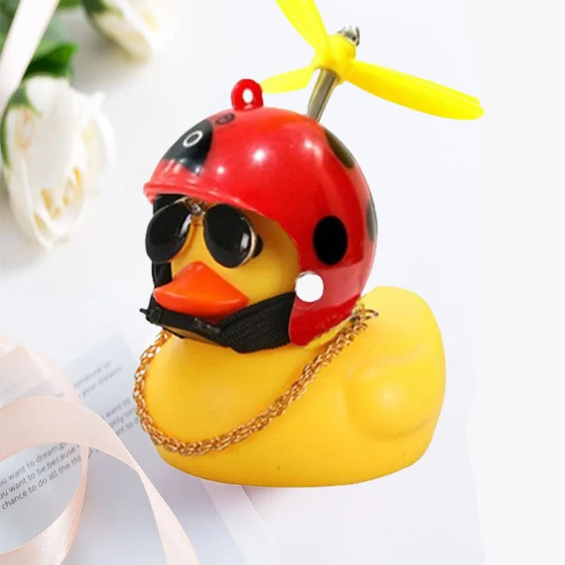 Car Broken Wind Helmet Small Yellow Duck Car Decoration Accessories Wind-breaking Wave-breaking Duck Cycling Decor Goods Gift