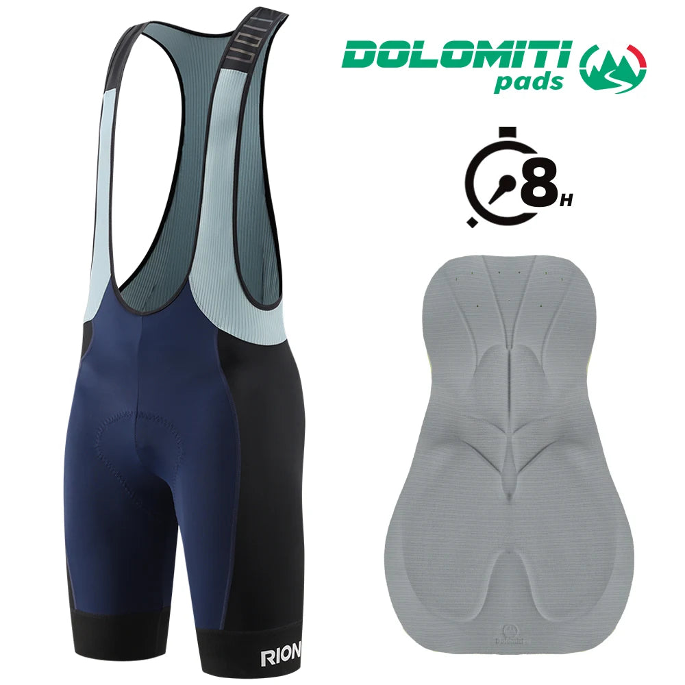 RION Cycling Bib Shorts Men Mountain Bike MTB Padded Tights Bicycle Clothes Pro Male Bibs Dolomiti 8H Long Distance Road Riding