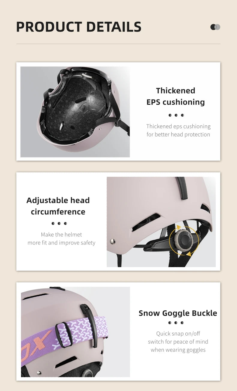 BATFOX New Unisex Ski Helmet Certificate Half-covered Anti-impact Skiing Helmet For Adult and Kids Snow Safety Snowboard Helmet
