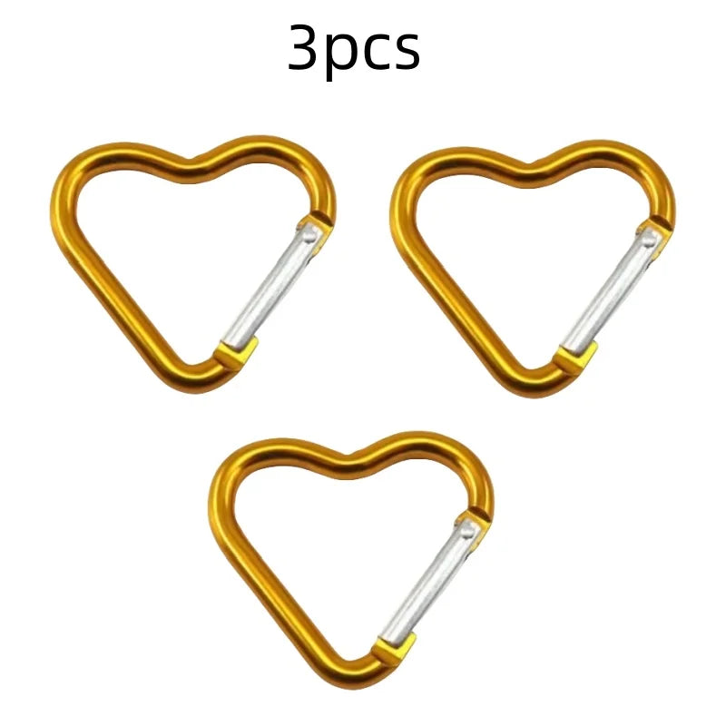 Outdoor Carabiner Heart Shape Keychain Clip Aluminum Alloy Rings Climbing Clips Spring Snap Hook Carabiner Durable