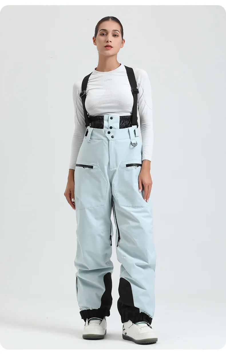 New Unisex Ski Pants Women Windproof Waterproof Snow Strides Warm Breathable Thickened Winter Outdoor Snowboarding Trousers