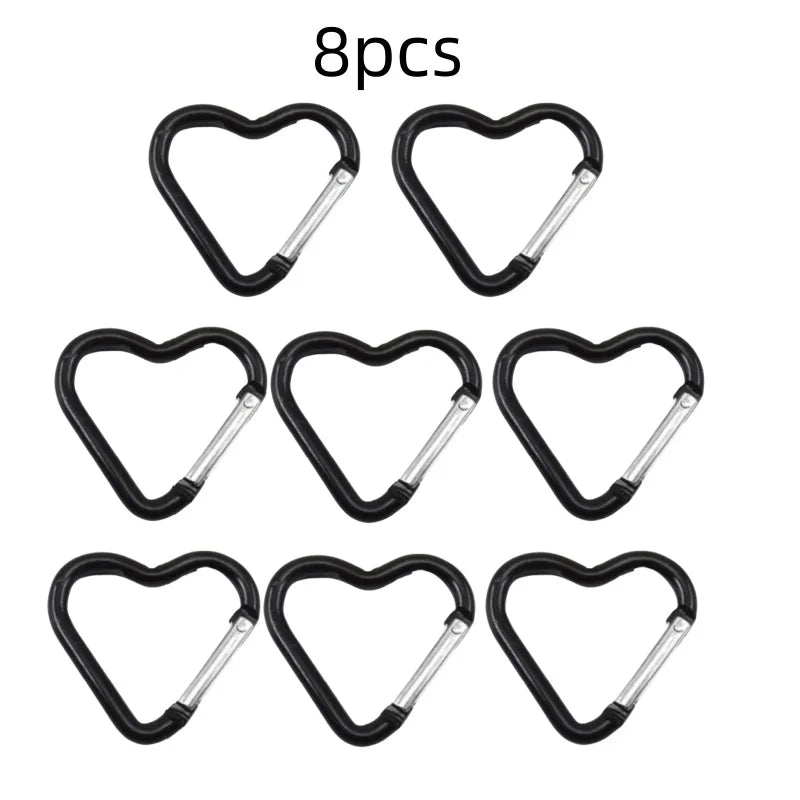 Outdoor Carabiner Heart Shape Keychain Clip Aluminum Alloy Rings Climbing Clips Spring Snap Hook Carabiner Durable