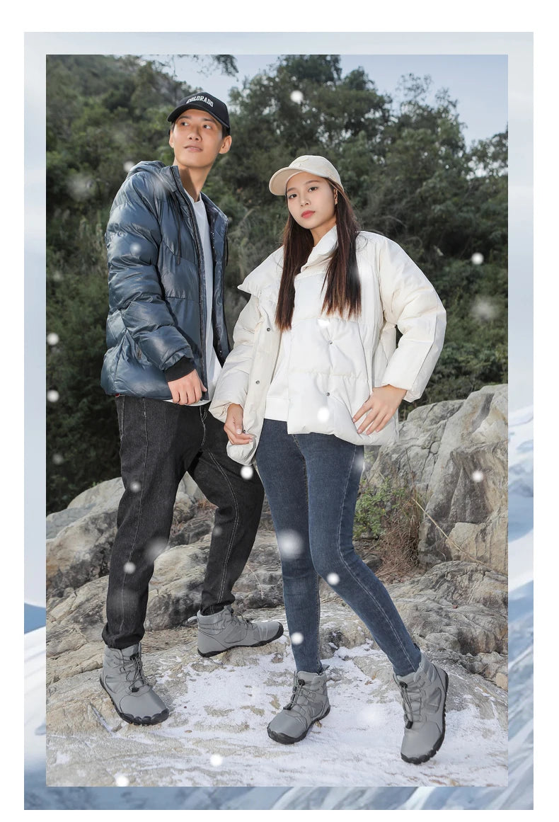 Men Women Waterproof Winter Boots Snow Barefoot Casual Shoes Outdoor Warm Work Shoes Ankle Shoes for Trekking Climbing Hiking