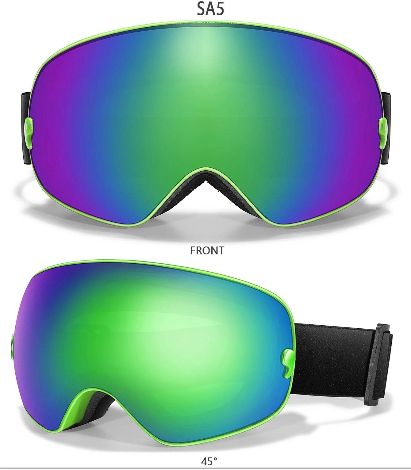 Men Women Outdoor Sports Ski goggles Anti-fog Snowboarding Snowmobile Glasses UV400 Charngeable Lens Teen Charistmas Cycling