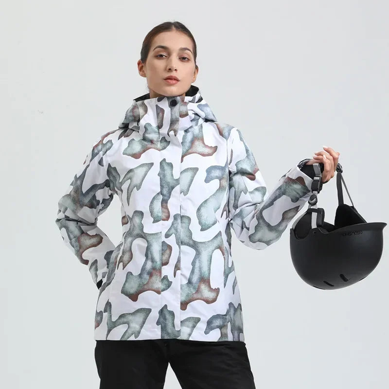 Skiing Hoodie Jacket Outdoor Warm Ski Coats Windproof Waterproof Ski Tops Women Sports Snowboard Jacket Winter New Snow Clothing