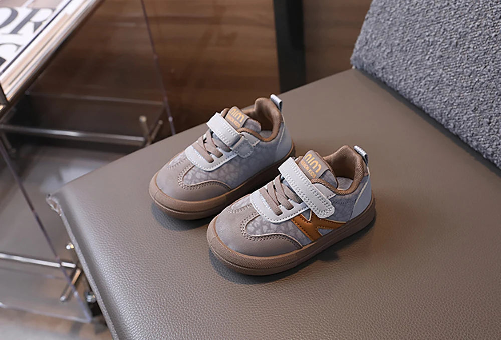 PU Leather Children Shoes Designers Kid's Sneakers Ergonomics Soft-soled Girl's Sneakers Anti-slippery Sport Shoes Toddler Shoes