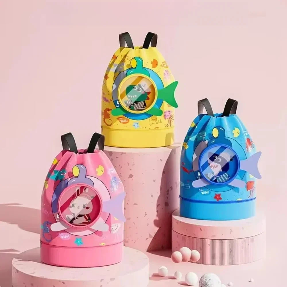 Swimming Bag Kids Waterproof Storage Shoulder Packs Hand Wet Dry Separation Bag Large Capacity Pouch Summer Swimming Backpack