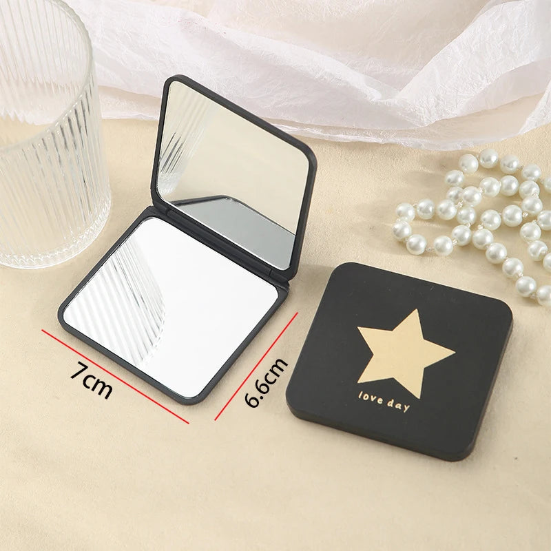 Portable Handheld Mini Makeup Mirror, Dormitory Tabletop And Office Use, Adjustable And Portable Folding Mirror